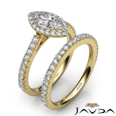 French V Cut Pave Bridal Set diamond  18k Gold Yellow