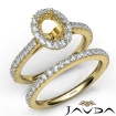 French V Cut Pave Diamond Engagement Ring Oval Bridal Sets 18k Yellow Gold 1.5Ct - javda.com 