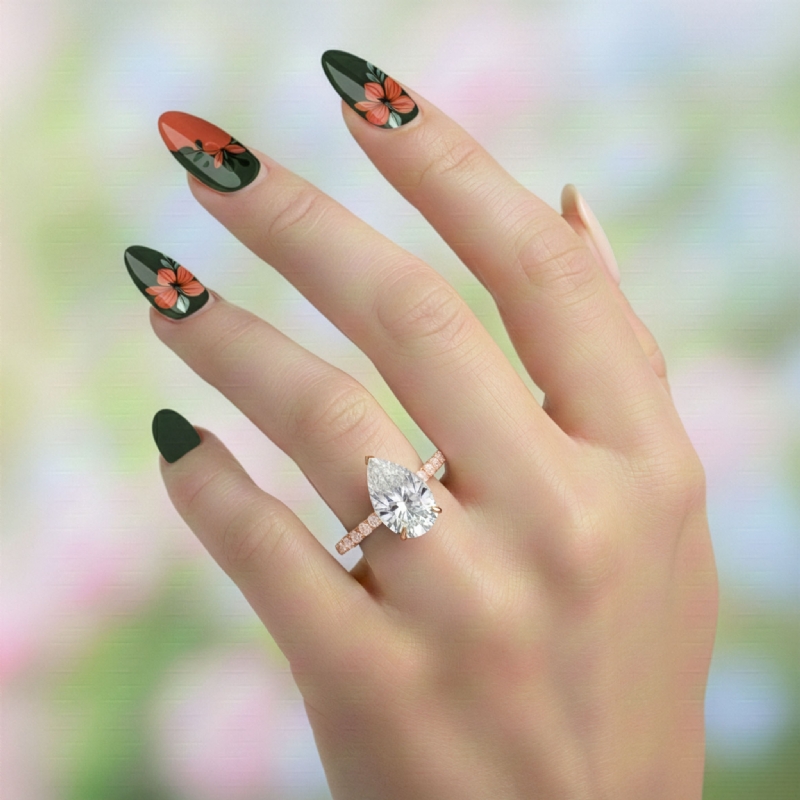  diamond Ring 14k Rose Gold