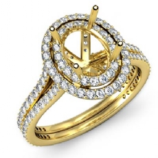 Diamond Vintage Engagement Halo Setting Ring Oval 14k Gold Yellow (1.5Ct. tw.)