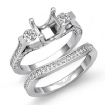 1.5Ct Round Diamond 3 Stone Engagement Ring Bridal Set 18k White Gold Semi Mount 1.5Ct Round Diamond 3 Stone Engagement Ring Bridal Set 18k White Gold Semi Mount - javda.com
