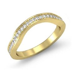 Classic Curve Pave Diamond Women's Half Wedding Band Ring 18k Gold Yellow  (0.5Ct. tw.)
