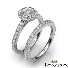 French Pave Shank Bridal Set diamond Ring 14k Gold White
