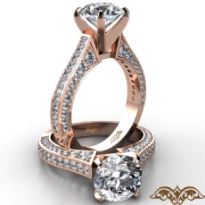 Cathedral 4 Prong Peg Head diamond Ring 18k Rose Gold