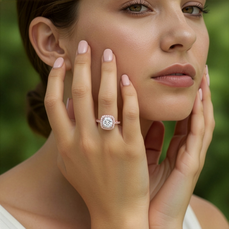  diamond Ring 14k Rose Gold