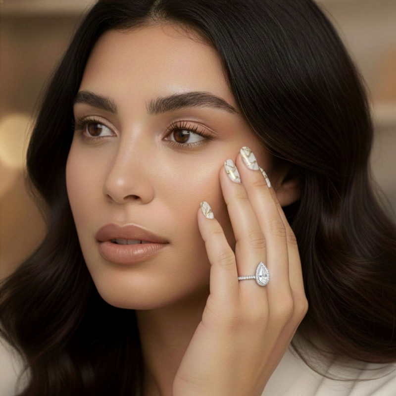  diamond Ring 14k Gold White