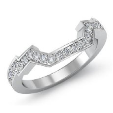 Round Diamond Half Women's Wedding Band Matching Set 14k White Gold Ring 0.52Ct