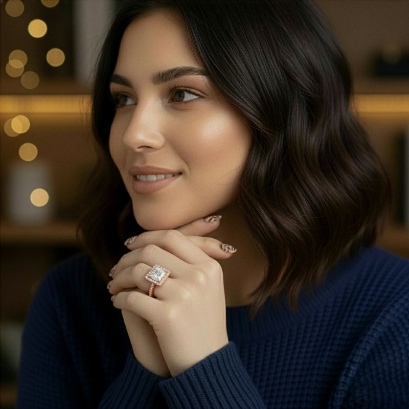  diamond Ring 14k Rose Gold