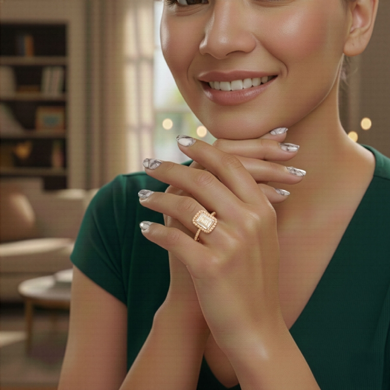  diamond Ring 14k Rose Gold