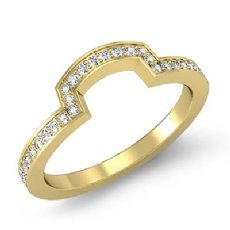 Pave Diamond Women's Half Wedding Band Matching Set Ring 18k Gold Yellow  (0.49Ct. tw.)