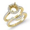 1Ct Diamond Round Cut Semi Mount Engagement Ring Bridal Setting 14k Yellow Gold - javda.com 