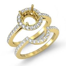 Diamond Round Cut Semi Mount Engagement Ring Bridal Setting 14k Gold Yellow (1Ct. tw.)