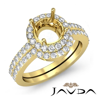 1Ct Diamond Round Cut Semi Mount Engagement Ring Bridal Setting 18k Gold Yellow