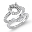 1Ct Diamond Round Cut Semi Mount Engagement Ring Bridal Setting 14k White Gold - javda.com 