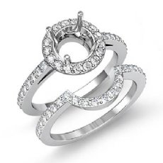 1 Ct Diamond Round Cut Semi Mount Engagement Ring Bridal Setting 14K White Gold