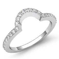 2mm Women's Ring Pave Diamond Matching Half Wedding Band 14k White Gold 0.50Ct