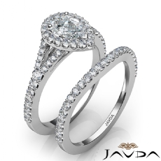 Pave Setting Halo Bridal diamond  Platinum 950