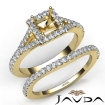 U Prong Diamond Engagement Ring Princess Semi Mount Bridal Set 14k Yellow Gold 0.8Ct - javda.com 