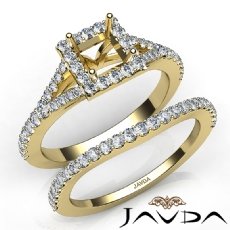 U Prong Diamond Engagement Ring Princess Semi Mount Bridal Set 14k Gold Yellow  (0.8Ct. tw.)