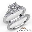 U Prong Diamond Engagement Ring Princess Semi Mount Bridal Set Platinum 950 0.8Ct - javda.com 