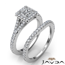 Split-Shank Halo Pave Bridal diamond Hot Deals Platinum 950