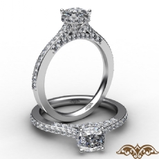 Crown Halo Pave Bridge Accent diamond Ring Platinum 950