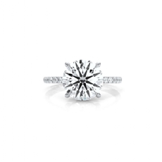 Round Diamond Engagement Ring Hidden Halo U Pave Women 14k White Gold 3.57 Ctw.