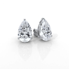 14K White Gold Pear IGI Studs Diamond Earring with Push Back for Women 8.55 Ctw.