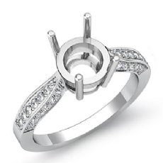 0.4Ct Round Diamond Engagement Ring Cathedral 14K W Gold Semi Mount
