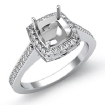 0.5Ct Diamond Engagement Ring Cushion Semi Mount Halo Setting 14k White Gold - javda.com 