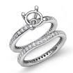 Diamond Engagement Wedding Ring Bridal Set Band SemiMount Platinum 950 1.26Ct - javda.com 