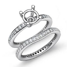 1.26Ct Diamond Engagement Wedding Ring Bridal Set Band SemiMount 14K White Gold