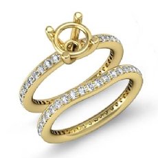 Diamond Engagement Wedding Ring Bridal Set Band SemiMount 14k Gold Yellow  (1.26Ct. tw.)