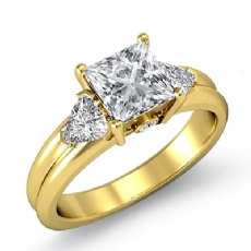 Trillion Accent 3 Stone diamond Hot Deals 18k Gold Yellow