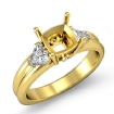 Diamond Engagement Three 3 Stone Trillion Cushion Setting Ring 18k Yellow Gold 0.58Ct - javda.com 