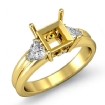 Diamond Engagement Three 3Stone Trillion Princess Setting Ring 14k Yellow Gold 0.62Ct - javda.com 