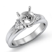 Diamond Engagement Three 3 Stone Trillion Round Setting Ring 18k White Gold 0.6Ct - javda.com 