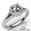 Diamond Engagement Round Semi Mount Platinum 950 Halo Pave Setting Ring 0.2Ct - javda.com 