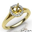 Diamond Engagement Round Semi Mount 18k Yellow Gold Halo Pave Setting Ring 0.2Ct - javda.com 