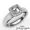 Round Diamond Engagement Halo Pave Setting Semi Mount Ring 14k White Gold 0.2Ct - javda.com 