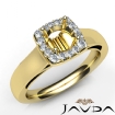 Round Diamond Engagement Halo Pave Setting Semi Mount Ring 18k Yellow Gold 0.2Ct - javda.com 