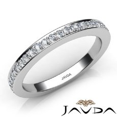 Round Diamond Women's Wedding Band Engagement 2.6mm Ring 14k White Gold 0.50Ct