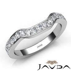 Womens Wedding Band 14k White Gold Pave Set Diamond Engagement 2.6mm Ring 0.50Ct