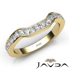 Womens Wedding Band 14k Gold Yellow Pave Set Diamond Engagement 2.6mm Ring  (0.26Ct. tw.)