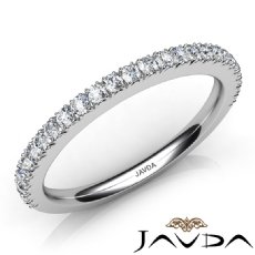 Womens Engagement Wedding 1.9mm Band Pave Set Diamond Ring 14k White Gold 0.50Ct