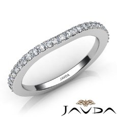 Women Engagement Wedding Band Prong Set Diamond 1.7mm Ring 14k White Gold 0.45Ct