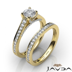 Pave Classic Bridal Set diamond Ring 14k Gold Yellow