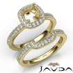 Diamond Engagement Ring Round Halo Pave Bridal Set 14k Yellow Gold Semi Mount 1Ct - javda.com 