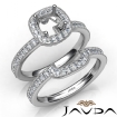 Diamond Engagement Ring Round Halo Pave Bridal Set Platinum 950 Semi Mount 1Ct - javda.com 