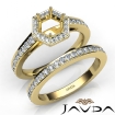 Round Pave Diamond Engagement Semi Mount Ring Bridal Sets 18k Yellow Gold 1Ct - javda.com 